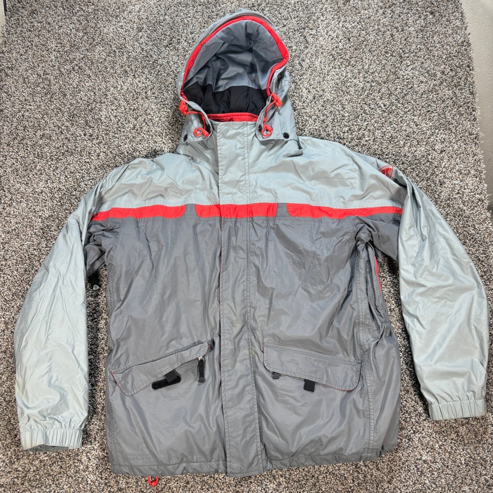 Nike ACG Outer Layer 3 Men's Large Ski Jacket Storm-Fit Hooded Grey Red Vintage